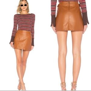Free People Charli Vegan Skirt in Honey